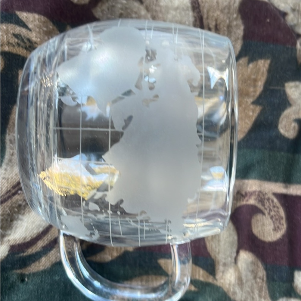 Frosted Glass World Map Mug